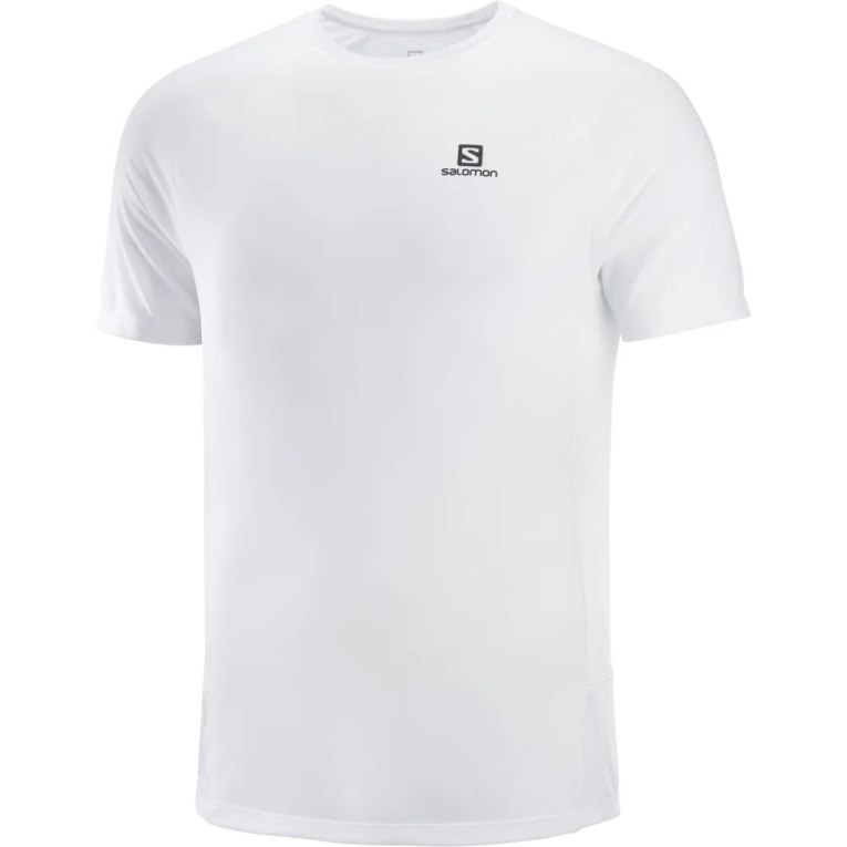 White Salomon Cross Rebel Short Sleeve Men's T-Shirts | IE BE9857